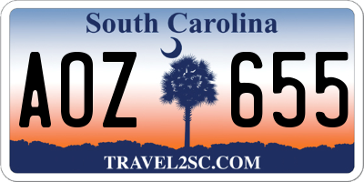 SC license plate AOZ655