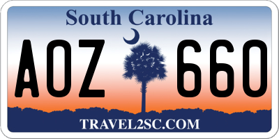 SC license plate AOZ660