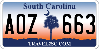SC license plate AOZ663