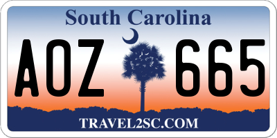 SC license plate AOZ665