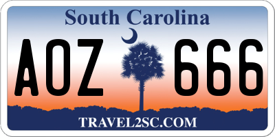 SC license plate AOZ666