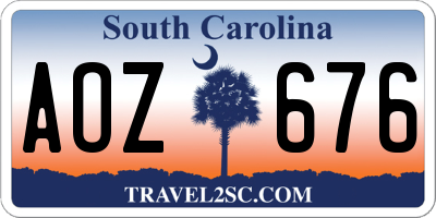 SC license plate AOZ676