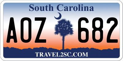SC license plate AOZ682