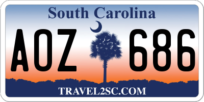 SC license plate AOZ686