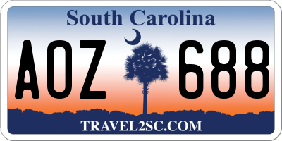 SC license plate AOZ688