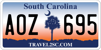 SC license plate AOZ695