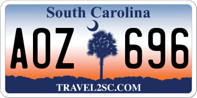SC license plate AOZ696