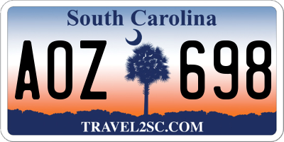 SC license plate AOZ698