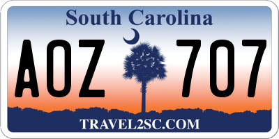 SC license plate AOZ707
