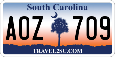 SC license plate AOZ709