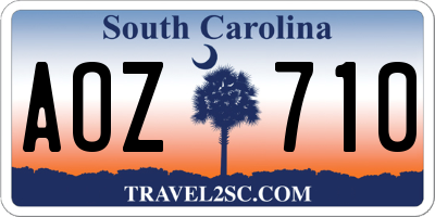 SC license plate AOZ710