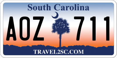 SC license plate AOZ711