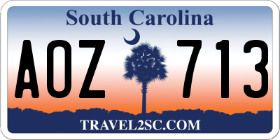 SC license plate AOZ713