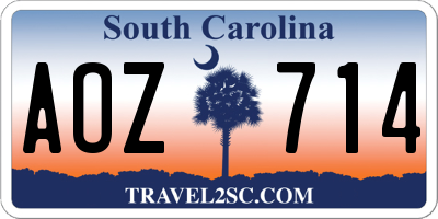 SC license plate AOZ714