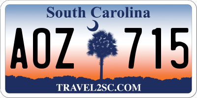 SC license plate AOZ715