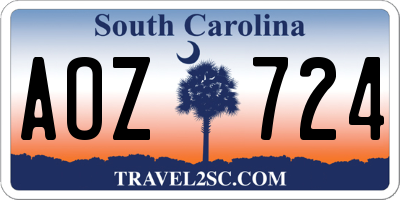 SC license plate AOZ724