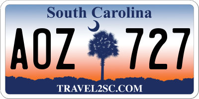 SC license plate AOZ727