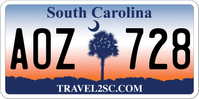 SC license plate AOZ728