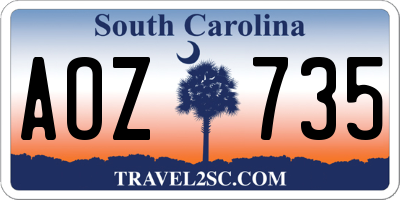 SC license plate AOZ735