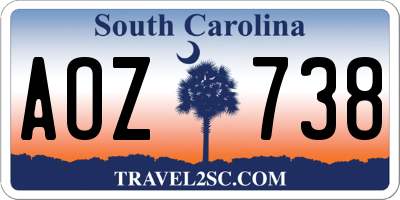 SC license plate AOZ738