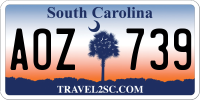 SC license plate AOZ739