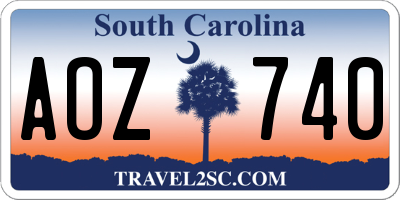 SC license plate AOZ740
