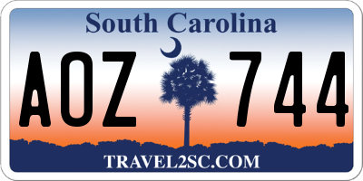 SC license plate AOZ744