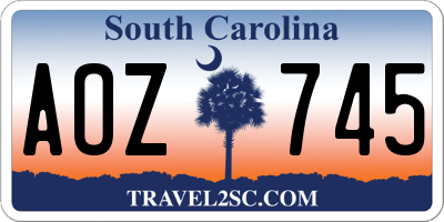 SC license plate AOZ745