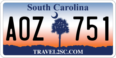 SC license plate AOZ751