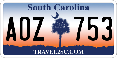 SC license plate AOZ753