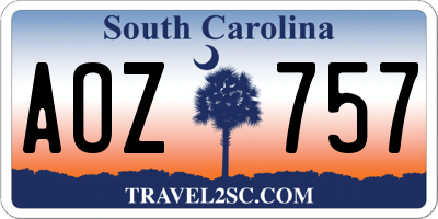 SC license plate AOZ757