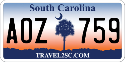 SC license plate AOZ759