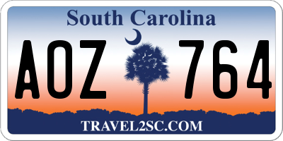 SC license plate AOZ764