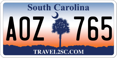 SC license plate AOZ765