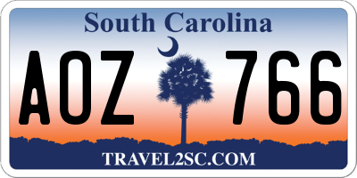 SC license plate AOZ766