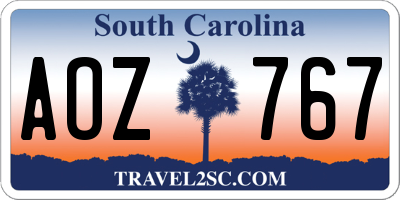 SC license plate AOZ767