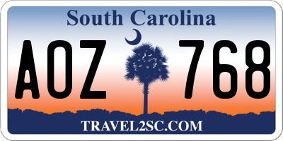 SC license plate AOZ768
