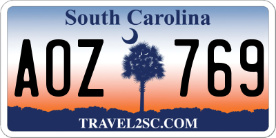 SC license plate AOZ769