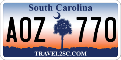 SC license plate AOZ770
