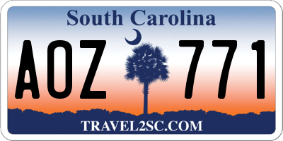 SC license plate AOZ771
