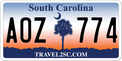 SC license plate AOZ774