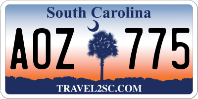 SC license plate AOZ775