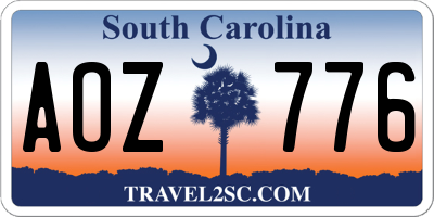 SC license plate AOZ776