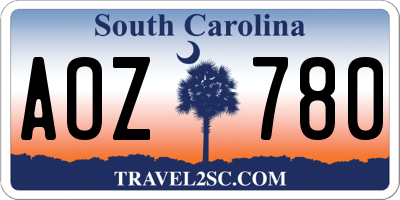 SC license plate AOZ780