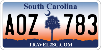 SC license plate AOZ783