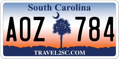 SC license plate AOZ784