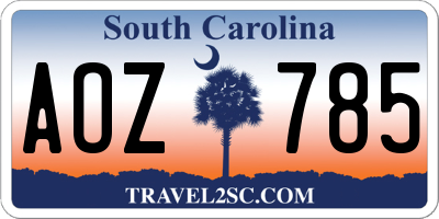 SC license plate AOZ785