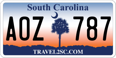 SC license plate AOZ787