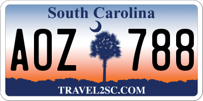 SC license plate AOZ788