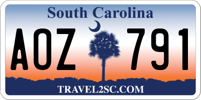 SC license plate AOZ791